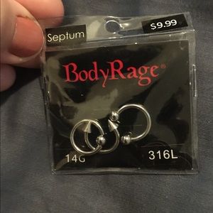 Body rage 14g septum rings